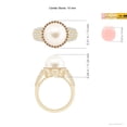 thumbnail image 5 of ANGARA Freshwater Cultured Pearl and Coffee Diamond Halo Ring in 14K Yellow Gold for Women | June Birthstone, Birthday, Anniversary, Jewelry Gift for Women | Pearl Ring, 5 of 9