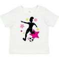 thumbnail image 3 of Inktastic Girl Playing Soccer Pink and Yellow Stars Girls Toddler T-Shirt, 3 of 5