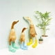 thumbnail image 4 of Resin Duck Statue Garden Sculpture Cute Cartoon Ducks Wearing Spotted Wellies Boot Good Luck Figurine Blue-S, 4 of 5