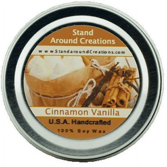 CINNAMON VANILLA TIN 4-OZ. ALL NATURAL SOY CANDLE