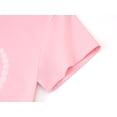 thumbnail image 4 of Beezizac Stylish Pajama for Girls - Pearl Heart and Pink Bow Print Pull-on Short Sleeves Set 2-Piece PJ Size 10, 4 of 7