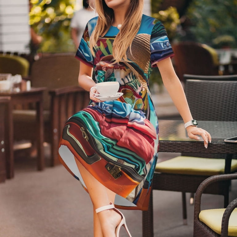 white christmas dresses Tropical Patchwork Dress main image 0