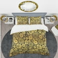 thumbnail image 2 of Designart 'Golden Floral II' Mid-Century Modern Duvet Cover Set, 2 of 4