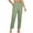 Army Green, variant on Cropped Dress Pants Women Solid Color Business Casual Taper Button Zipper Pockets Pants Trousers S