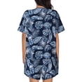 thumbnail image 3 of Bixox Women's Tropical Leaves Printed Pajama Set 2 Piece Lounge Set Top and Shorts Soft Pajamas, Shorts with Pockets, 3 of 7