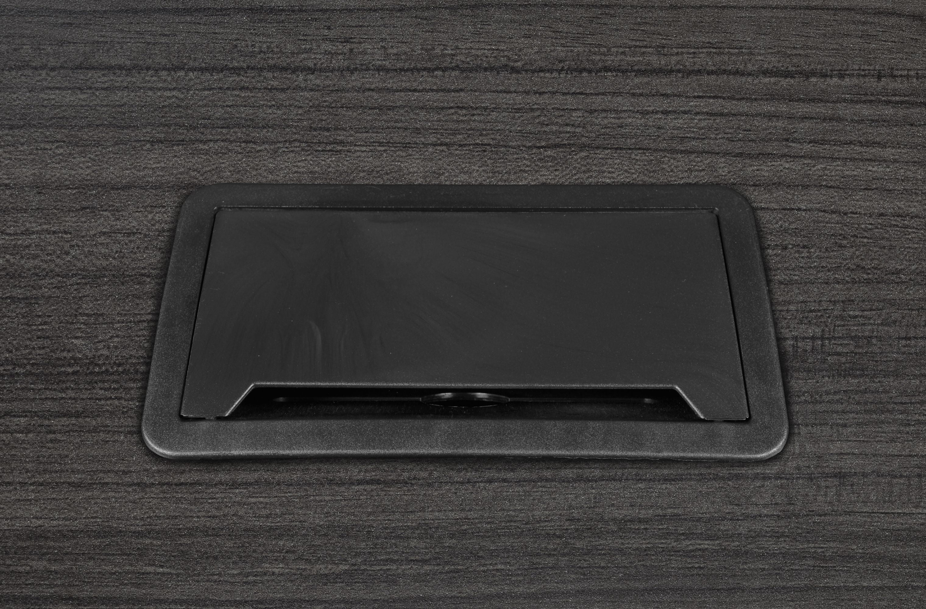 Romig Legacy 8 ft Racetrack Laminate Conference Table with a Charging Port, Durable Construction, Scratch-Resistant Surface, and Modern Design for Professional Office Workspaces - Ash Grey