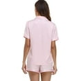 thumbnail image 2 of Conjunto de pijama de satén para mujer, 2 piezas, ropa de dormir, ropa de estar por casa, botones, manga corta, 2 of 5