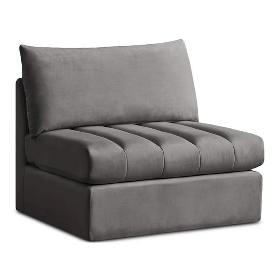 Meridian Furniture Jacob Grey Velvet Armless