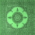 thumbnail image 1 of Ahgly Company Indoor Square Medallion Emerald Green Traditional Area Rugs, 5' Square, 1 of 4