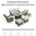 thumbnail image 5 of Ovios 7 Piece Outdoor Patio Furniture Set All-Weather Wicker Rattan Conversation Set with High Back Swivel Chairs & Propane Fire Pit Table, Gray, 5 of 11