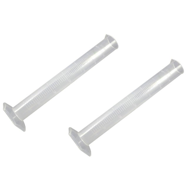 2X 250ML Cilindro Graduado Medicion de Liquidos Plastico Blanco Transparente para Laboratorio
