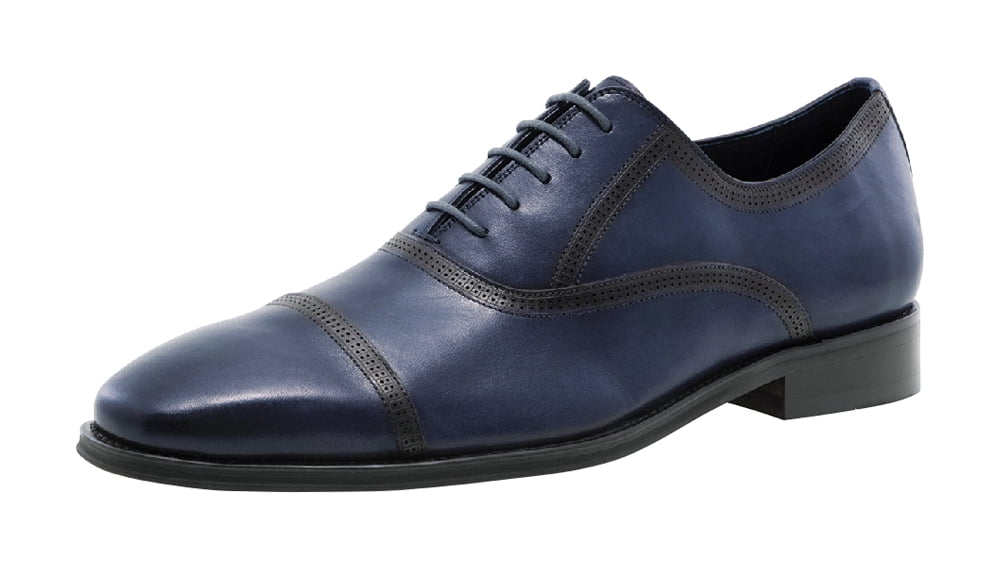 navy leather lace up shoes