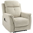 thumbnail image 1 of HOMCOM Manual Recliner Chair with 8 Vibration Massage and Side Pockets, Beige, 1 of 9