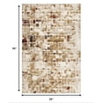 thumbnail image 3 of 2â€™ x 8â€™ Brown Beige Abstract Tiles Distressed Runner Rug, 3 of 4