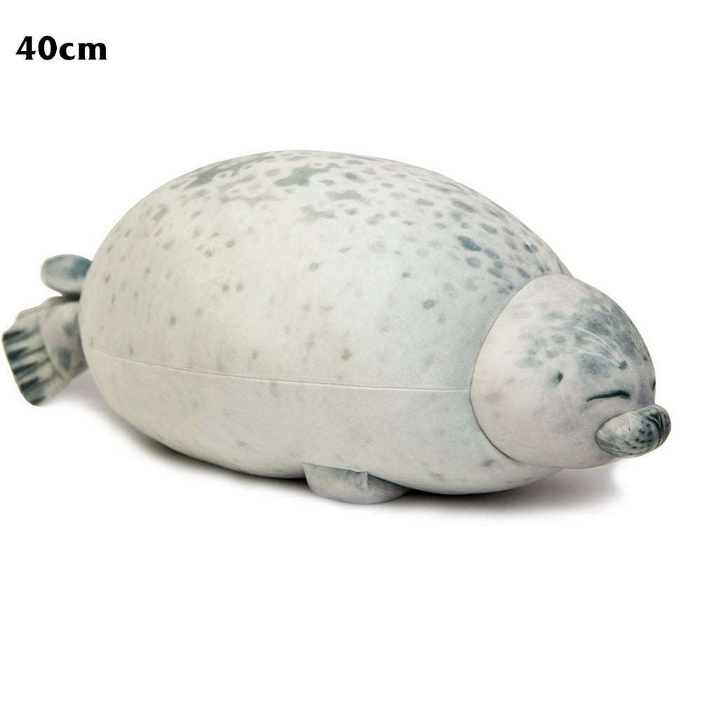 Chubby Blob Seal Pillow Stuffed Cotton Plush Animal Toy Cute Shape Pillow for Home Travel