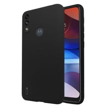 Funda de Silicon Suave Para Motorola Moto E7|E7i Power Molan Cano Negro Mas Mica 9d 2pz