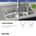 thumbnail image 2 of Elkay Dayton Stainless Steel 33" x 22" x 8", 60/40 Double Bowl Dual Mount Sink, 2 of 6