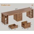 thumbnail image 2 of SEDETA Farmhouse 96.5" Computer Desk with Drawers, 2 Person Home Office Desk, Gaming Double Desk with Storage Shelves, Long Two Person Writing Desk, Brown, 2 of 8