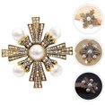 thumbnail image 3 of Vintage Cross Brooch Women Brooch Retro Brooch Pin Cross Barroque Barroque Broche Pin para decoración, 3 of 5