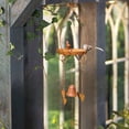 thumbnail image 6 of Vintage Brown Wrought Iron Bird Feeder, Hanging Tray Feeder with Bell & Leaves, Weatherproof Garden Ornament, 6 of 6