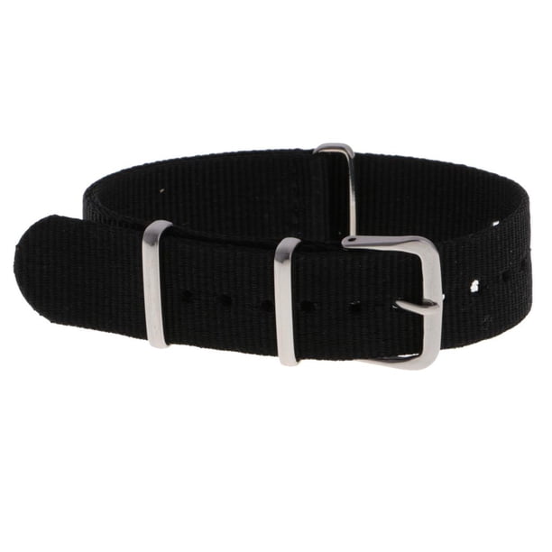 Ancho De Reempzo De Banda De Reloj De Correa De Reloj De Nylon Tejido Negro 22mm Zulema Bandas de reloj