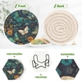 thumbnail image 4 of WOBOGO Peacock Butterfly Coil Coasters Set of 6 Minimalist Cotton Woven 3.94 inch Non-Slip Insulated and Absorbent Home Accessories., 4 of 7