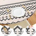 thumbnail image 4 of Boho Floral Motif Round Tablecloth with Elastic Band, 44 Inch Fits 38"-42" Tables, Spill Resistant for Picnic, Party, and Kitchen Use, 4 of 7