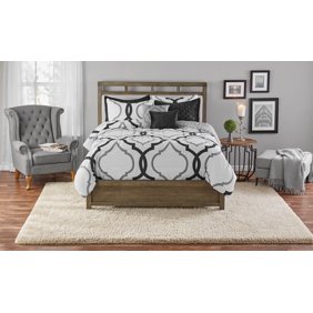 Mainstays Black And White Buffalo Plaid Bed In A Bag Coordinating
