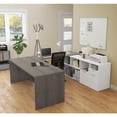 thumbnail image 2 of Bestar i3 Plus U Shape Computer Desk in Bark Gray and White, 2 of 3