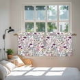 thumbnail image 4 of Purple Spring Floral Tier Curtains, Vintage Botanical Colorful Elegant Light Filtering Kitchen Curtains, 2Pcs Rod Pocket Half Window Treatments Panels for Sink Cafe Cabinet Camper 27.5x24 Inches, 4 of 9