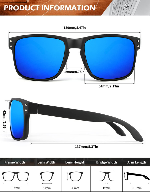 KALIYADI 3-Pack Polarized Sunglasses, Unisex photo 6