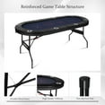 thumbnail image 5 of RayChee 8 Player Foldable Poker Table, Folding Texas Holdem Table, Portable Casino Table for Game Room with Padded Rails and Cup Holders (Black, 71 inch), 5 of 9