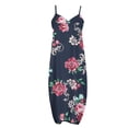 thumbnail image 3 of Robe d'Été pour Femmes Décontractée Sans Manches Grande Taille Longue Robe Maxi avec Poches Imprimé Floral Ample Robe de Plage Robe Bohème, 3 of 4