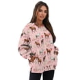 thumbnail image 7 of SCRAWLGOD Horse Floral Print Pink Women Oversized Crewneck Sweatshirt Long Sleeve Pullover Tops Drop Shoulder Casual Oversized Workout Clothes with Pockets, XL, 7 of 7