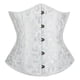thumbnail image 1 of Corsé moldeador de cintura Prolriy para mujer, con brocado y ballenas, para entrenamiento de cintura bajo el busto, moldeador de cintura, color blanco, talla XXL, 1 of 4