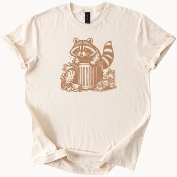 Hot Trending Funny Trash Can Graphic Shirt Animal Lover Tee Softstyle Shirt Design Preview Only