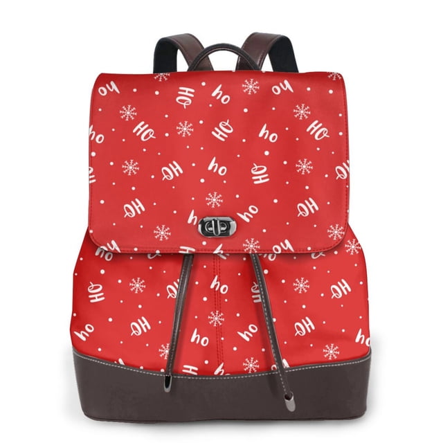 Easygdp Christmas Mochila de Cuero para Mujeres, Bolso de Hombro, Bolsos de Mano de Moda para Trabajo y Viajes