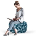 thumbnail image 2 of Camo Pouf Cover with Zipper, Camouflage Theme in Oceanic Colors Sea Water Inspired Illustration, Soft Decorative Fabric Unstuffed Case, 30" W X 17.3" L, Slate Blue Pale Blue, by Ambesonne, 2 of 5