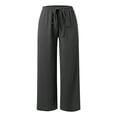 thumbnail image 3 of Women's Pants Straight Wide Leg Baggy Black Pants Womens Pants Casual Soft Pants Dress Pants for Women, 3 of 4