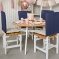 thumbnail image 3 of Pure Dark Blue Chair Back Covers, Removable Chair Covers for Dining Chairs Set of 4, Washable Chairs Slipcovers Back Seat Protector for Wedding Party 19"x20", 3 of 9