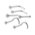 thumbnail image 5 of 6Pcs Corkscrew Nose Rings Piercing Jewelry Nose Studs for Men Family Friends Argent, 5 of 9