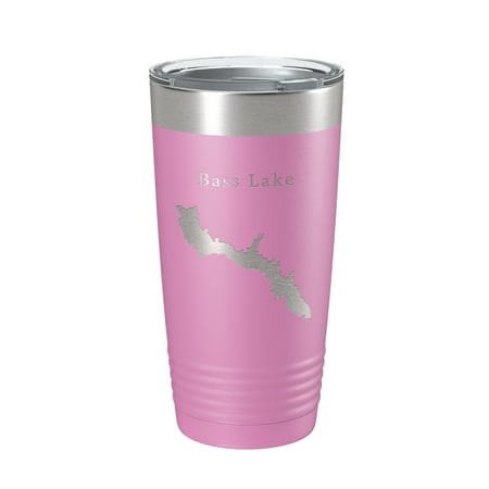 

Bass Lake Map Tumbler Travel Mug Insulated Laser Engraved Coffee Cup California 20 oz Light Purple