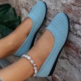 thumbnail image 4 of Women's Lightweight Ballet Flat Shoes Wedge Solid Color Slip On Low Top Dress Shoes Breathable Knit Barefoot Shoes Blue Size 9, 4 of 6