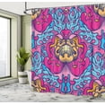 thumbnail image 4 of Ambesonne Blue Floral Shower Curtain, Hippie Vibes Flowers, 69"Wx70"L, Hot Pink Pale Orange, 4 of 4