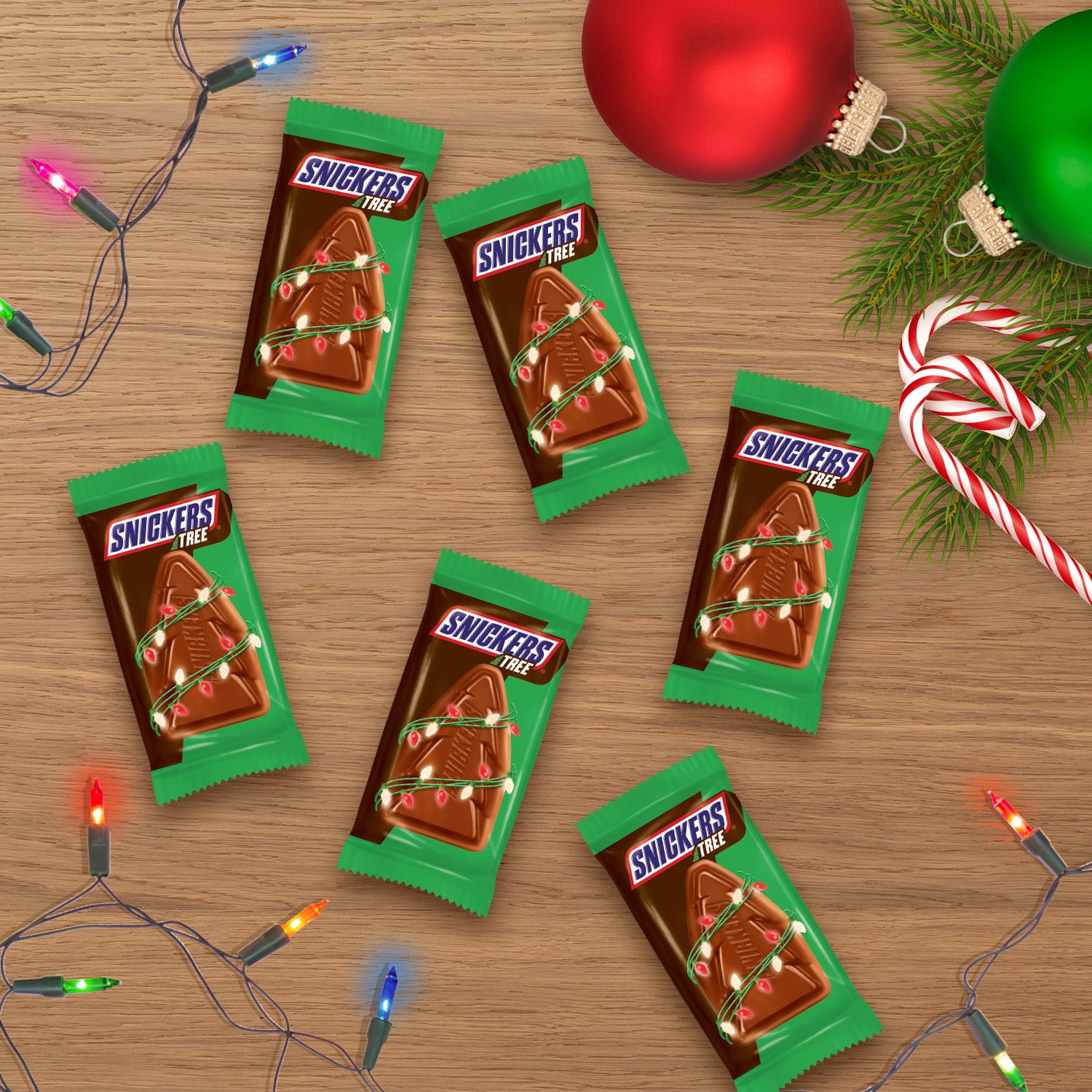 (2 pack) Snickers Trees Chocolate Christmas Candy Bars - 6 Ct
