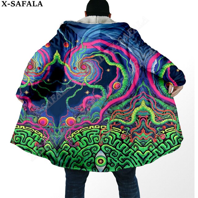 Capa de sueño con estampado 3D de ojos psicodélicos Trippy para hombres, abrigo grueso y cálido con capucha, abrigo de lana a prueba de viento, bata, manta, 10