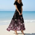 thumbnail image 2 of TQWQT Easter Dresses for Women Short Sleeve Floral Boho Maxi Dress V-neck Casual Church Dresses Plus Size Wedding Guestes Dress Hot Pink L, 2 of 5