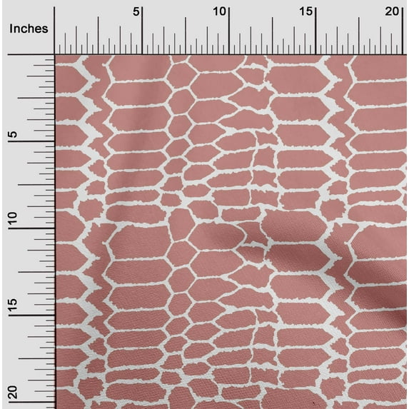 oneOone Cotton Silk Dusty Rose Fabric Snake Animal Skin Dress Material Fabric Print Fabric By The Yard 42 Inch Wide
