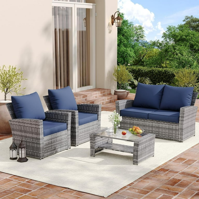 UDPATIO Outdoor Cushions for Patio Furniture 4 Replacement Cushions for Outdoor Furniture Water Resistant Patio Furniture Sectional Cushions for
