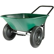 Marathon Yard Rover  2 Tire Wheelbarrow Garden Cart - Green/Black